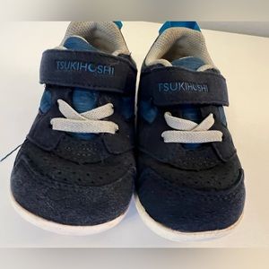 Tsukihoshi toddler racer shoes size 6.5 Navy Blue